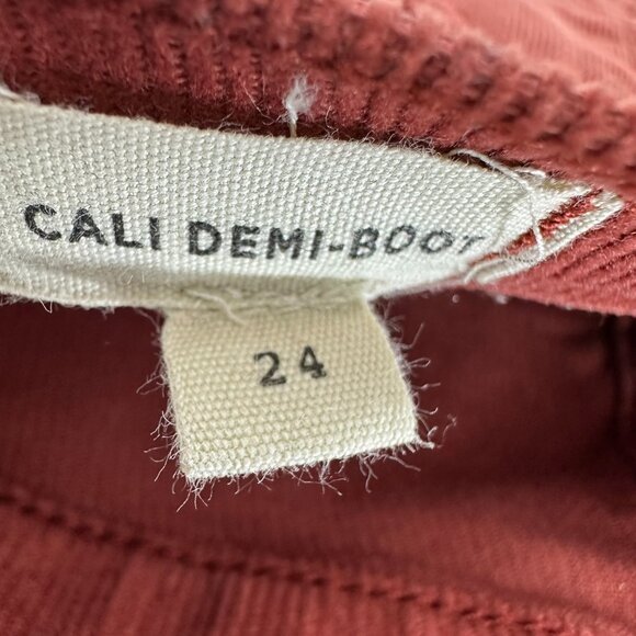 Madewell Cali Demi Boot Cut Corduroy Pants Jeans 24 Cropped High Rise Rust Red - Picture 5 of 11